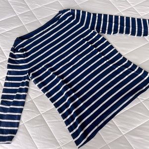 Comfy 3/4-sleeve Striped Shirt